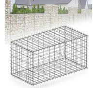 Floordirekt Gabion Stone Basket Metal 100 x 50 x 50 cm Galvanised Wire Basket with Mesh Size 5 x 10 cm, Stone Wall as Garden Fence, Gabion Grid as Privacy Screen, Lenox