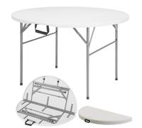 Floordirekt - Garden Table Foldable Plastic 120 x 74 cm - Buffet Table with Carry Handle - Folding Table for Garden Patio and Balcony - Camping Table 6 People (Shiga)