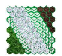 Floordirekt Heavy Duty Ground Reinforcement Grid Grass Gravel Driveway Parking Tile 20 Tonne Load Green 50 X 50 Cm 4 Pack