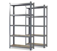 Floordirekt Lakota Heavy Duty Shelving Rack Set Of 2 Metal Boltless Garage Storage 875Kg Galvanised 180 X 90 X 40 Cm