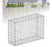 Floordirekt Lenox - Metal Gabion, 100 x 80 x 30 cm, galvanised mesh, dimensions 5 x 10 cm, stone wall as garden fence, privacy protection grid