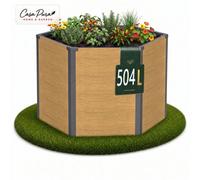Floordirekt Lilia Hexagonal Metal Raised Garden Bed Wood Effect 100 X 87 X 77 Cm