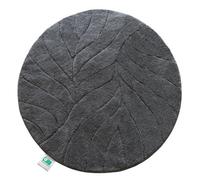 Floordirekt Maris Microfibre Bath Mat Leaf Pattern Non Slip Latex Back Bathroom Rug Dark Grey 120 X 120 X 3 Cm