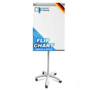 Floordirekt Mobile Flipchart Piranha Magnetic Dry Erase Board With Lockable Castors For Office School White - 67 X 105 Cm