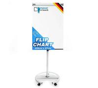 Floordirekt Mobile Flipchart Shark Height Adjustable Board With Roller Base For Office Training White - 73 X 104 Cm