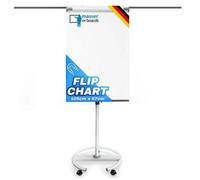 Floordirekt Mobile Flipchart Shark Premium Roller Base Board With 2 Paper Holders For Office Training White - 177 X 73 Cm