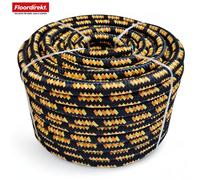 Floordirekt Polypropylene Rope K2 20mm Extra Strong Thick Rope For Marine Outdoor Load Securing Black Orange - 100 M
