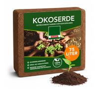 Floordirekt Pressed Coconut - 75 Litres Coconut Fiber Plant Soil - Germination Substrate - for Planting - Soil for Plants - Expandable Substrate