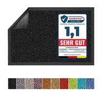 Floordirekt Rhine Dirt Trapper Mat, Absorbent Machine Washable Doormat with Non-Slip Backing, Indoor & Outdoor Front Door Mat Barrier Entrance Mat (Black, 120 cm x 180 cm)