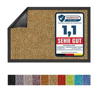 Floordirekt Rhine Dirt Trapper Mat, Absorbent Machine Washable Doormat with Non-Slip Backing, Indoor & Outdoor Front Door Mat Barrier Entrance Mat (Beige, 60 cm x 90 cm)