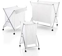 Floordirekt Robin Laundry Trolley, Robust & Durable, Foldable Laundry Basket, Laundry Container on Wheels, Laundry Hamper in 3 Sizes (1 Compartment, 75 Litres)