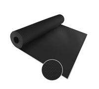 Floordirekt Robust Hexagon Pvc Flooring Black 2 mm Thick Non Slip Easy Clean Vinyl Floor Roll For Home Gym Commercial Areas 120 X 200 Cm