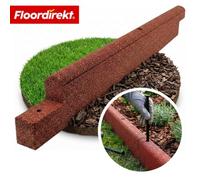 Floordirekt Rubber Edging Stone Flexible Lawn Border Recycled Rubber For Garden Paths Patio Red 5.1 X 12.7 X 122 Cm