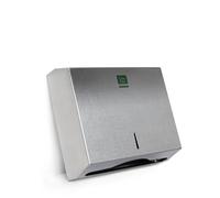 Floordirekt Stainless Steel Paper Dispenser for 250 to 400 Paper Towels - Lockable with 2 Keys - Towel Dispenser Including Mounting Material - Folding Towel Dispenser Paper Towel Dispenser C/V Fold