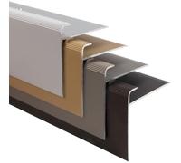 Floordirekt Stair Edge Profile Safety F-Shape Stair Nosing Profile for Flooring with 7-8 mm Height Includes Mounting Material (Length: 90 cm Height: 53 mm, Gold)