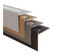 Floordirekt Stair Edge Profile Set of 6 Safety F-Shape Stair Nosing Profile for Flooring with 7-8 mm Height Includes Mounting Material (Length: 90 cm Height: 53 mm, Gold)