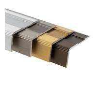 Floordirekt Stair Nosing Profile Aluminium 90 cm with Screws and Dowels Angle Profile 37 mm Width x 17 mm (Gold) Glory