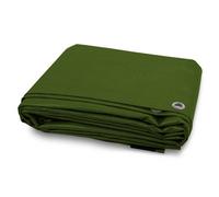 Floordirekt Tarpaulin Waterproof Tear Resistant Tarp Cover Ground Sheet With Eyelets For Garden Camping Outdoor 140Gsm Green - 3 X 4 M