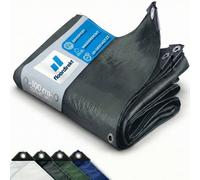 Floordirekt Tarpaulin Waterproof Tear Resistant Tarp Cover Ground Sheet With Eyelets For Garden Camping Outdoor 140Gsm Anthracite - 1.5 X 6 M