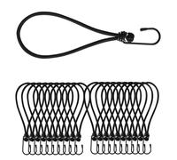 Floordirekt Tensioning Rubber with Hook Expander, Rubber Tensioner, Guy Ropes, Luggage Spider, Tarpaulin Tensioner, Rubber Band, Tent Elastics, Tent Tensioners, Pack of 20 Tarpaulin Rubber Cords for