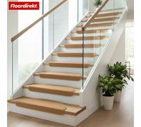 Floordirekt Vienna Self Adhesive Soft High Pile Stair Tread Mat For Indoor Stairs Semicircular Brown 23.5 X 65 Cm