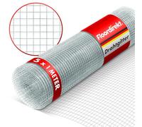 Floordirekt Wire Mesh Fence, Galvanised Steel, 100 cm x 5m, Silver, Square Mesh 6.3 x 6.3 mm, Ideal for Garden, Aviary, Rabbit Hutch, Chicken Enclosures