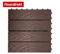 Floordirekt Wpc Deck Tile Noble 3D Brown 30 X 30 Cm Textured Wood-Look Click Tile For Balcony & Terrace