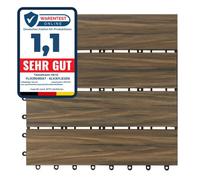 Floordirekt Wpc Decking Tiles Classic Mix Teak 30 X 30 Cm Interlocking Wood-Look Patio Flooring