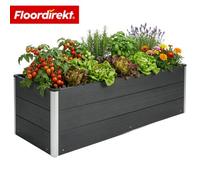Floordirekt Wpc Raised Garden Bed Paros Weather Resistant Planter For Vegetables Herbs Flowers Anthracite 150 X 50 X 45 Cm