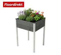 Floordirekt Wpc Raised Garden Bed Salina Planter On Legs Back Friendly For Herbs Flowers Balcony Anthracite 60 X 50 X 90 Cm
