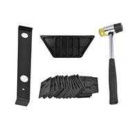 Flooring Installation Kit Laminate Tool with Rubber Hammer Pull Bar Tapping Block 20Pcs Spacers for Wood Laminate Flooring Installation Durable Iron Alloy Plastic Rubber Black