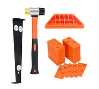 Flooring Kit, Laminate Wood Flooring Installation Kit with 40 Spacers, Double Headed Mallet, Tapping Block and Pull Bar (Orange)
