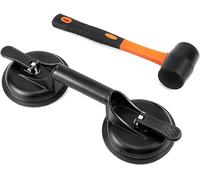 Flooring Repair Tool Kit - Suction Cup & Rubber Mallet for Laminate, Wood, Tile & Glass - Essential Gap Filler for Floating Floors Black