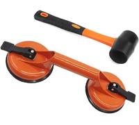 Flooring Repair Tool Kit - Suction Cup & Rubber Mallet for Laminate, Wood, Tile & Glass - Essential Gap Filler for Floating Floors Red