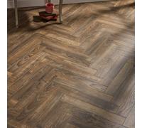 Flooring Revolution Classic Antique Brown Oak Herringbone Wood Effect Laminate Flooring, 2.04M²