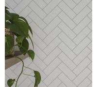 Flooring Revolution Elio White Metro Subway Matt Porcelain Wall Tile, 5.85M² Pack, (L)150mm (W)50mm