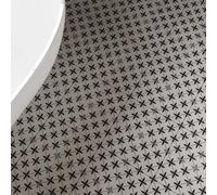 Flooring Revolution Estelle White Monochrome Star Patterned Ceramic Tile, Pack Of 60, 12.2M², (L)450mm (W)450mm