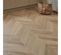 Flooring Revolution Insignia Natural Oak Waterproof Chevron Wood Effect Luxury Vinyl Lvt Flooring, 1.11M²