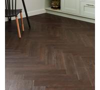 Flooring Revolution Penrose Dark Oak Herringbone Waterproof Lvt Click Flooring Spc Wood Effect Luxury Vinyl Planks, 2.38M²