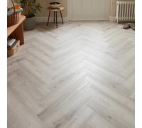 Flooring Revolution Penrose White Oak Herringbone Waterproof Lvt Click Flooring Spc Wood Effect Luxury Vinyl Planks, 2.38M²