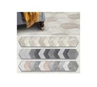 Flooring Tiles Self Adhesive, Sticky Flooring 11PCS Colorful Wood Grain Art Self-Adhesive Hexagonal Floor Stickers Waterproof Non-Slip Home Decoration Removable Tile(ZH-085)