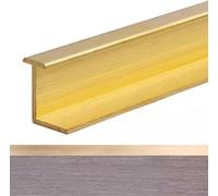 Flooring Transition Strip, Brushed Brass, 3/8" Wide Floor Threshold Cover, Seam Binder for Tile and Wood Edge Trim, Customizable Gap Covering, 10x23mm (0.39"x0.91")