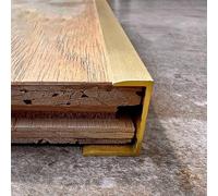 Flooring Transition Strip - Solid Brass Edge Protector & Threshold for Doorways, Durable Molding Edge Trim Cover, 8.8mm (3/8") & 18.3mm (3/4")