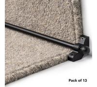 FloorMatch 13 Pack - Hollow Stair Carpet Runner Rods - Affordable Stair Rod Bars - Modern Black Finish - 89Cm (35.4") Width