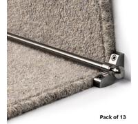 FloorMatch 13 Pack - Hollow Stair Carpet Runner Rods - Affordable Stair Rod Bars - Pewter Finish - 89Cm (35.4") Width