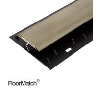 Floormatch Aluminium Threshold Strip 0.9M Dual Purpose Carpet / Z Edge Transition, Antique Brass Finish