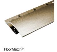 Floormatch Aluminum Door Threshold Strip 0.9M Z Edge Carpet To Laminate Transition Brushed Light Brass Finish