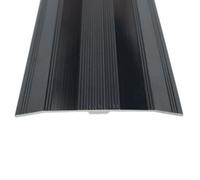 Floormatch Extra Wide 61mm Screw Down Carpet Cover Strip Black 3Ft / 0.9Metres Carpet To Carpet Threshold Bar