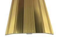 Floormatch Extra Wide 61mm Screw Down Carpet Cover Strip Gold Carpet To Carpet Threshold Bar Long 9Ft / 2.7Metres Trim