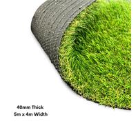 FloorMatch Luxury 40mm Artificial Grass High Quality Artificial Astro Turf Lawn - 5M X 4M Width